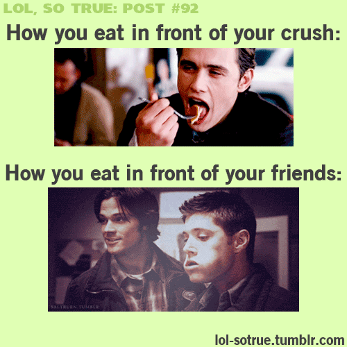eating in front of crush-friends