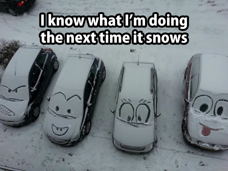 MMG's English blog at PMCurie | Funny car faces in the snow