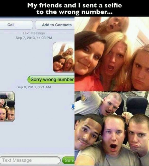 selfie wrong number