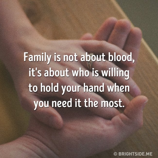 family not blood - hold hand